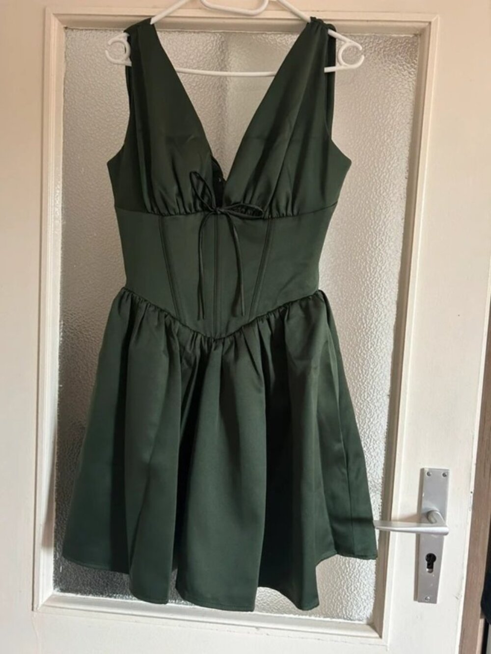 House of CB Dark Green Mini Dress Corset Style Size S